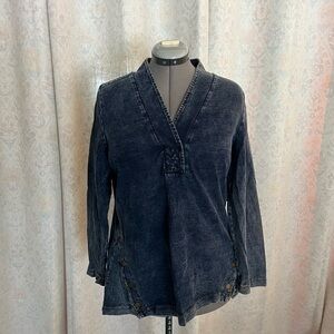 Soft Surroundings Blue Denim Top